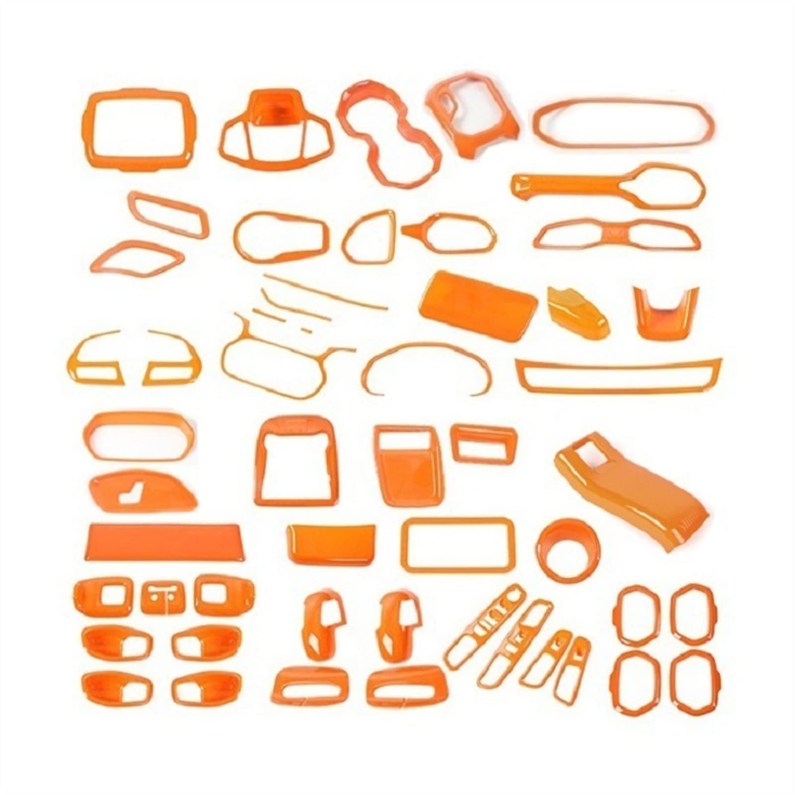 Jodriva ABS-Innendekorations-Kits Zubehör Orange Auto-Armaturenbrett-Klimaanlagen-Kit-Abdeckungsaufkleber, for Jeep, for Renegade 2015-2017 Auto-Lüftungsgitter-Dekoration(B) von Jodriva