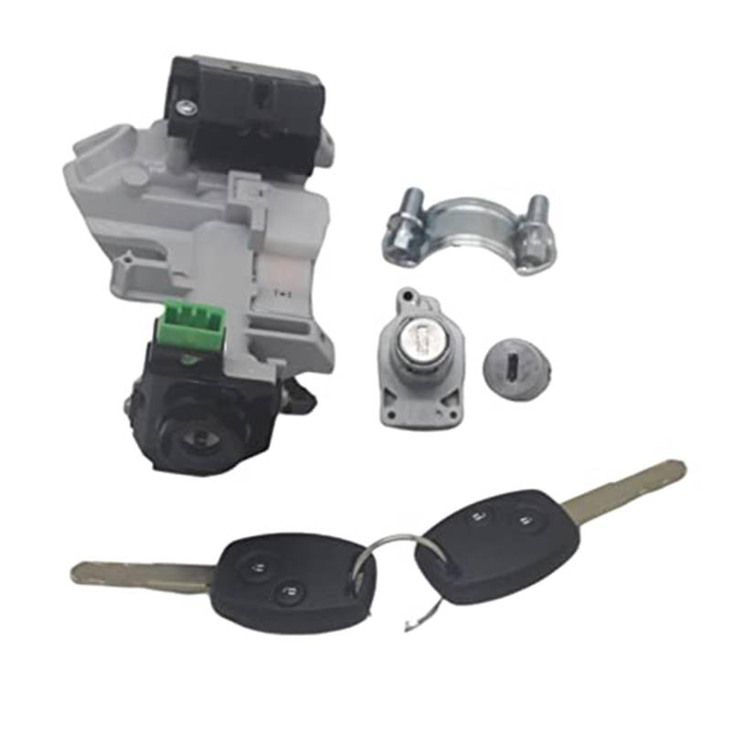 Jodriva AL152 06350-SWA-H11 KOMPLETTES Schloss-Set ZÜNDSCHALTER TÜRSCHLOSS Barrel Trans 2 SCHLÜSSEL MIT 46 Chips for CRV CR-V 07-11(Black Complete Set) von Jodriva