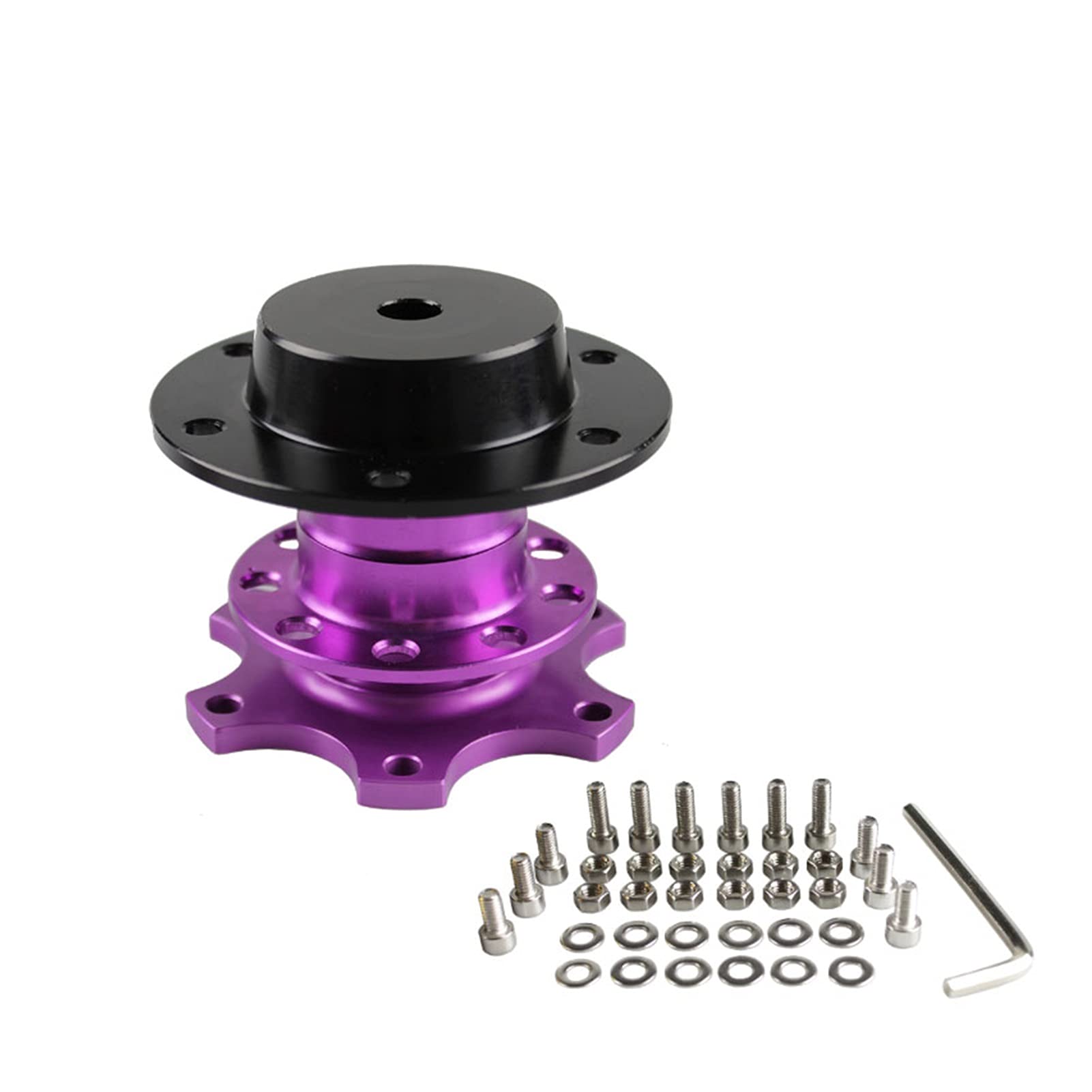Jodriva Aluminium-Lenkrad-Schnellspanner-Abstecknabenadapter-Boss-Kit RS-QR001 Auto-Lenkradnabe(Purple) von Jodriva