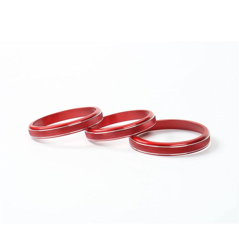 Jodriva Aufkleber for Zierring des Lüftungsschalterknopfs der automatischen Klimaanlage, for Jeep, for Renegade 2015 2016 2017 2018 Auto-Lüftungsgitter-Dekoration(Red) von Jodriva