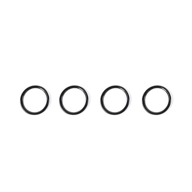 Jodriva Auto-Armaturenbrett-Klimaanlagen-Entlüftungsauslass-Dekorationsabdeckungsring-Aufkleber Innenausstattung, for Jeep, for Wrangler JL 2018+ Auto-Lüftungsgitter-Dekoration(Black) von Jodriva