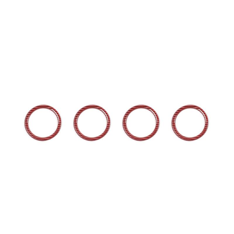 Jodriva Auto-Armaturenbrett-Klimaanlagen-Entlüftungsauslass-Dekorationsabdeckungsring-Aufkleber Innenausstattung, for Jeep, for Wrangler JL 2018+ Auto-Lüftungsgitter-Dekoration(Red Carbon Fiber) von Jodriva