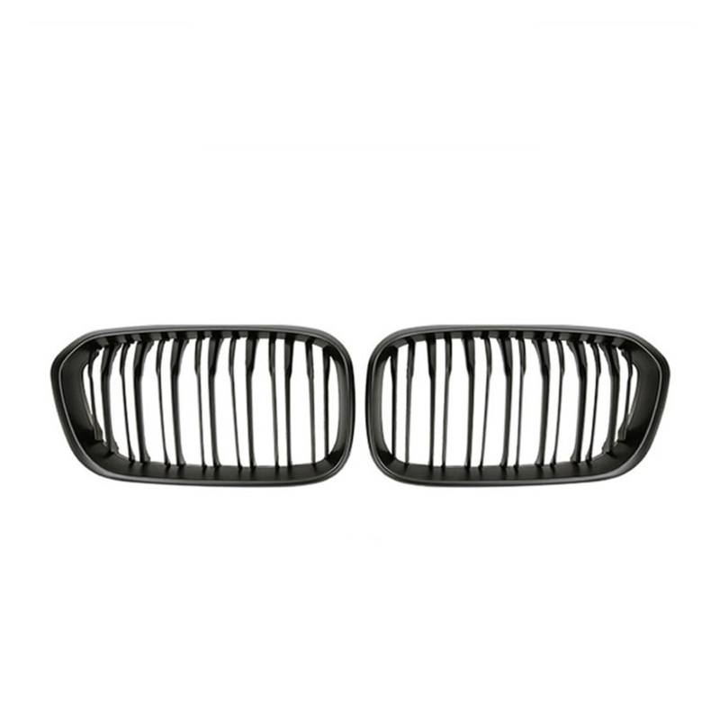 Jodriva Auto-Frontstoßstangengitter, Renngrill, for, for 1er F20 F21 LCI 120i 2015 2016 2017, Doppellamellen-Ersatzgitter Auto-Kühlergrill(Matte Black) von Jodriva