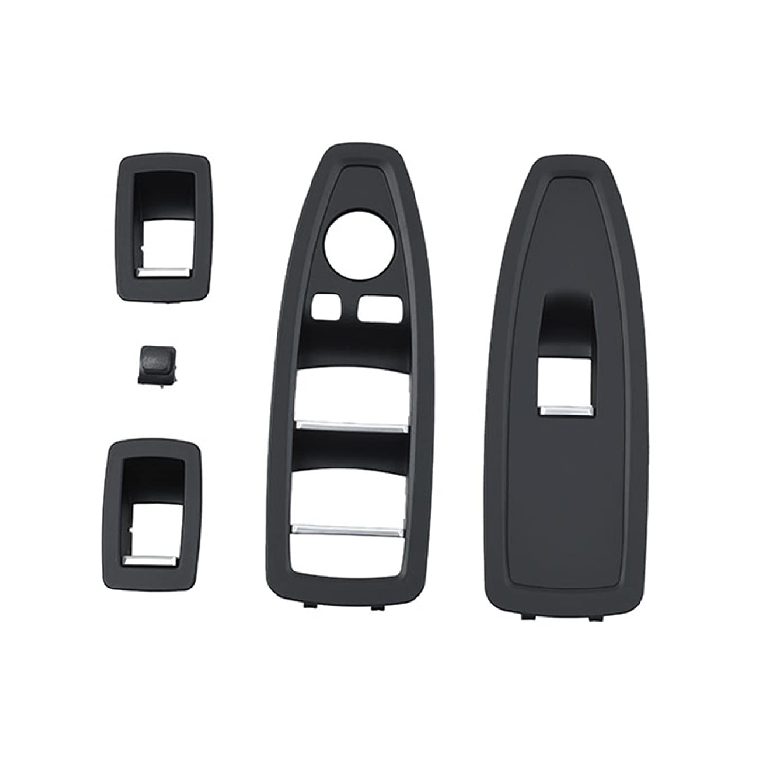 Jodriva Auto-Innentür-Fensterheber-Schalter-Tastenfeld-Zierabdeckung ersetzen, for, 1 3 4 Serie F20 F30 F31 F34 F35 F36 Zierleiste für Autofensterschalter(4pcs Full Set Black) von Jodriva