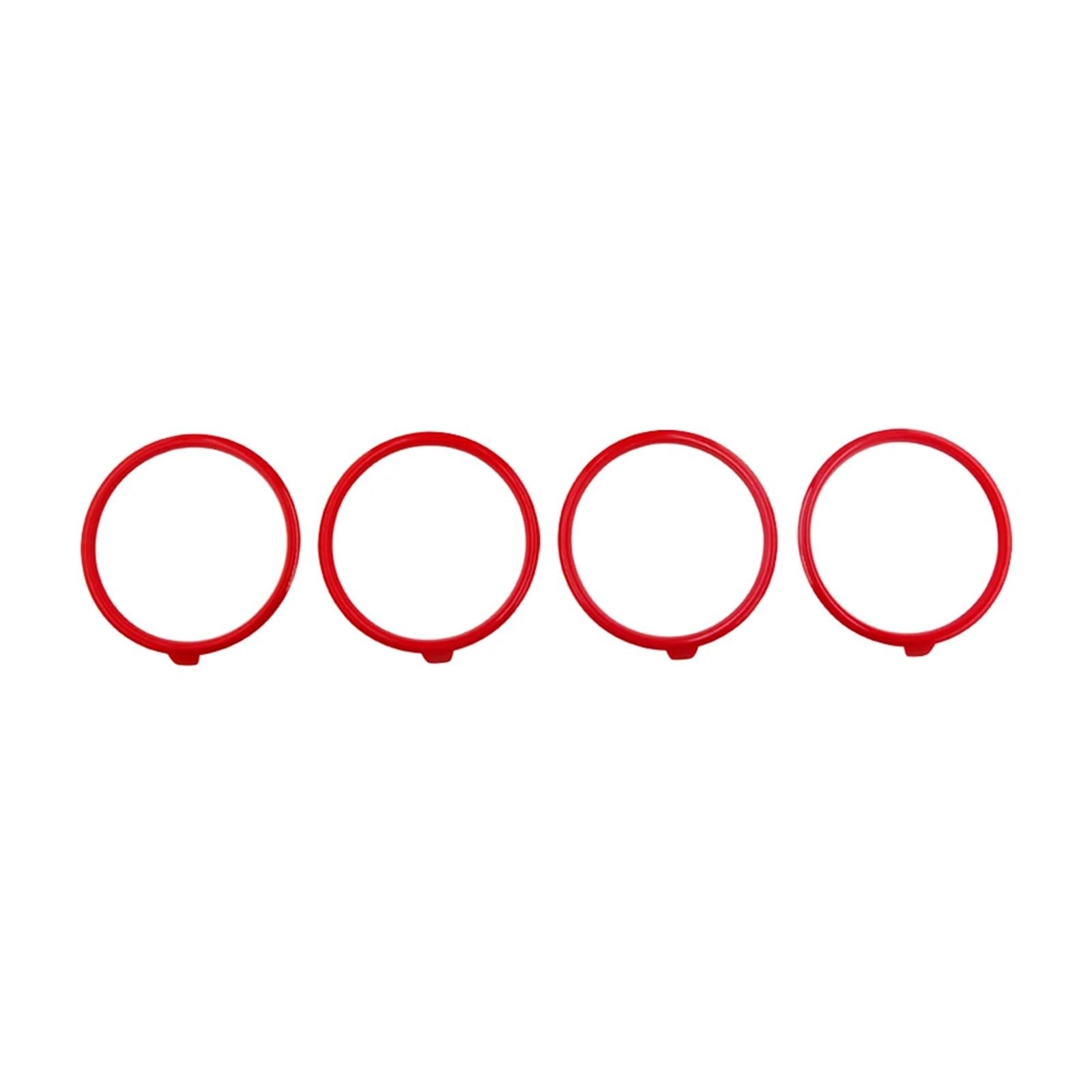 Jodriva Auto-Klimaanlagenauslass-Zierringabdeckung, for A3 S3 8V Cabriolet, for Sport Styling, kreative Dekoration, Autozubehör Auto-Lüftungsgitter-Dekoration(Red) von Jodriva
