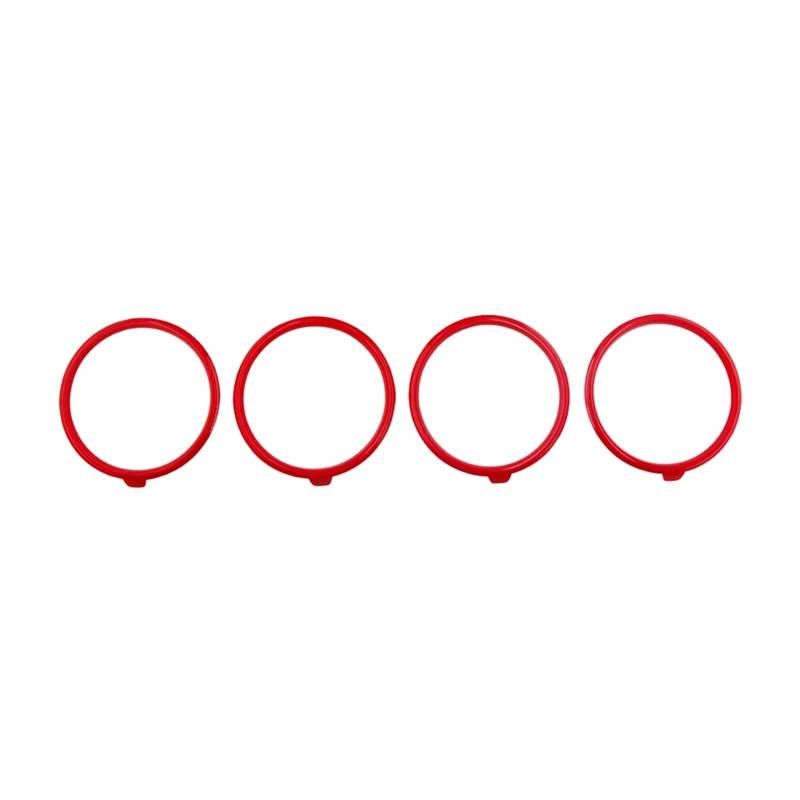 Jodriva Auto-Klimaanlagenauslass-Zierringabdeckung, for A3 S3 8V Cabriolet, for Sport Styling, kreative Dekoration, Autozubehör Auto-Lüftungsgitter-Dekoration(Red) von Jodriva