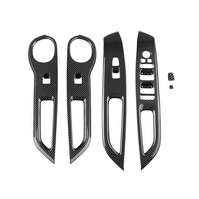 Jodriva Auto Kohlefaser Fenster Glas Lift Knopf Schalter Abdeckung Trim Tür Armlehne Panel, for Hyundai, for Santa Cruz 2022+ Zierleiste für Autofensterschalter von Jodriva