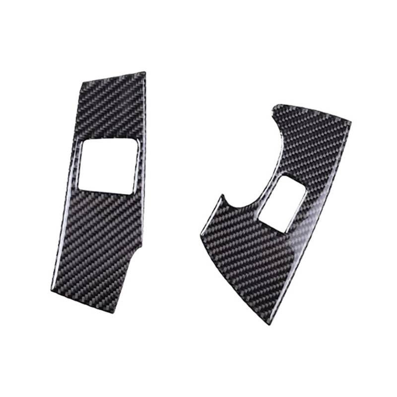 Jodriva Auto Kohlefaser Fenster Glas Lift Knopf Schalter Abdeckung Verkleidung Tür Armlehne Panel, for Chevrolet Corvette C7 2014-2019 Zierleiste für Autofensterschalter von Jodriva