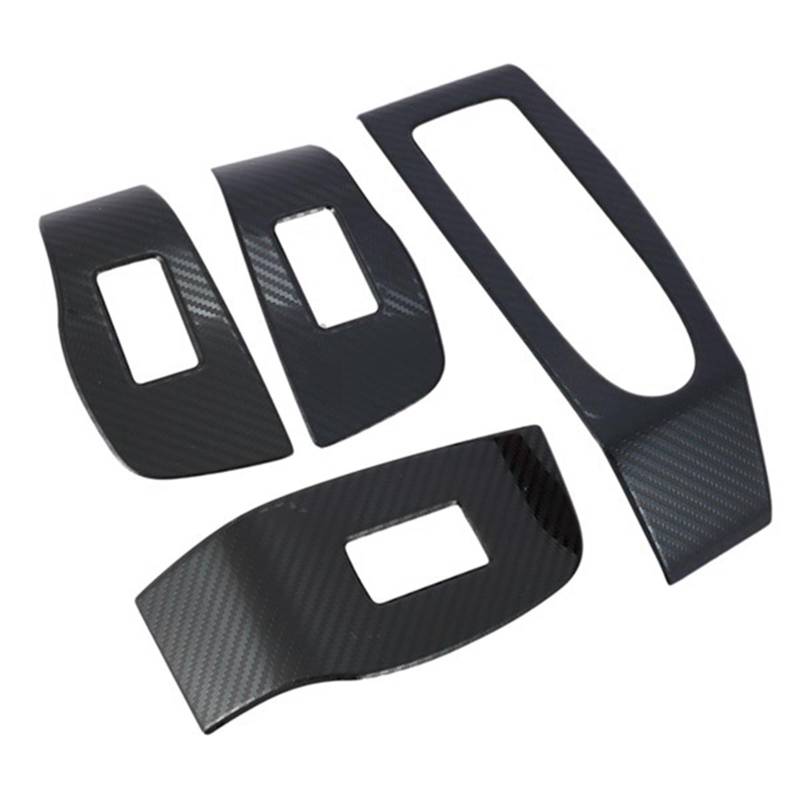 Jodriva Auto Kohlefaser Fenster Glas Lift Knopf Schalter Abdeckung Verkleidung Tür Armlehne Panel, for Mazda, CX-30 CX30 2020 2021 2022 Zierleiste für Autofensterschalter von Jodriva