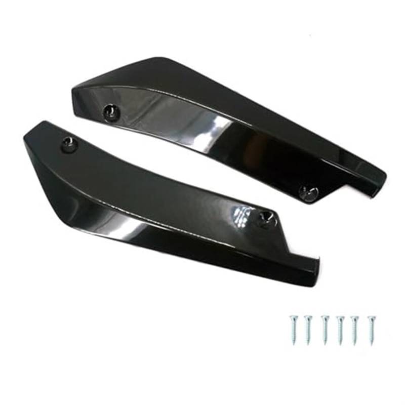 Jodriva Auto Vorne Hinten Stoßstange Streifen Lip Spoiler Diffusor Splitter Kratzschutz Carbon Fiber Winglets Seite Rock Verlängerung Front Spoiler Frontstoßstangendiffusor(Black Black) von Jodriva