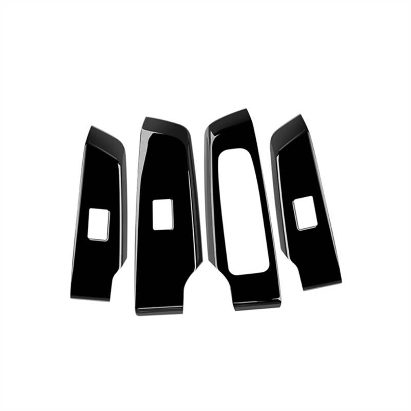 Jodriva Auto glänzend schwarz Fensterglas Lift Knopf Schalter Abdeckung Zierleiste Tür Armlehne Panel, for Mitsubishi, Outlander 2022-2023 RHD Zierleiste für Autofensterschalter von Jodriva