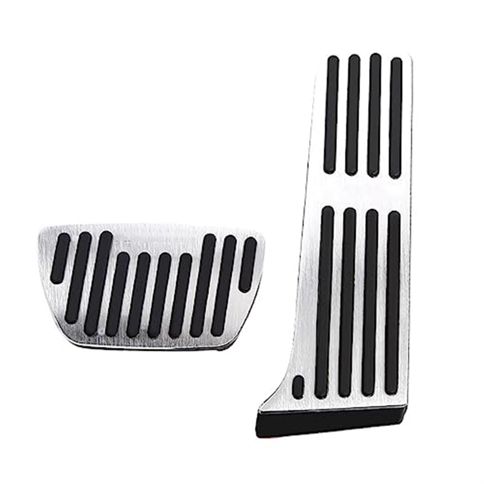 Jodriva Autofußpedale, for Toyota, Harrier IV XU80 2020 2021 2022 Gaspedal Gas Kraftstoff Bremspedal Ruhepedale Pad Matte Abdeckung Zubehör Auto-Fußpedalschutz(Black 2PCS Silver) von Jodriva
