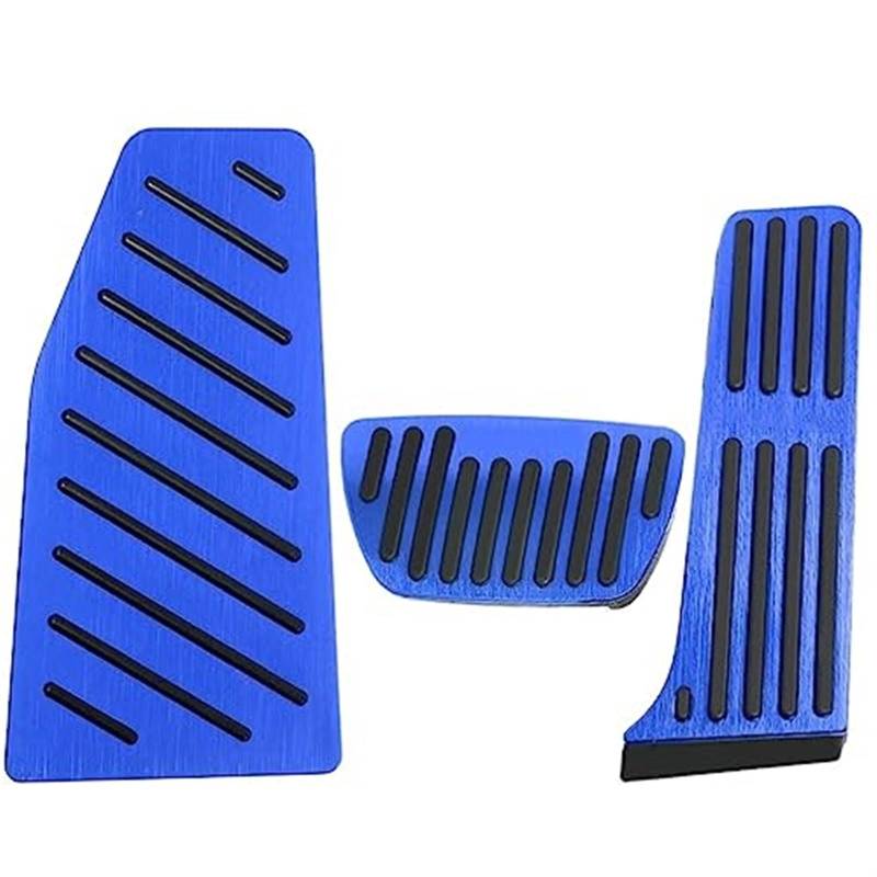 Jodriva Autofußpedale, for Toyota, Harrier IV XU80 2020 2021 2022 Gaspedal Gas Kraftstoff Bremspedal Ruhepedale Pad Matte Abdeckung Zubehör Auto-Fußpedalschutz(Black 3PCS Blue) von Jodriva