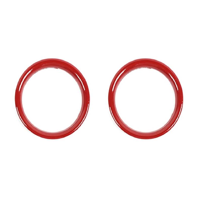 Jodriva Autoinnenraum hinten Klimaanlage Auslass Entlüftung Dekoration Abdeckung Ring Aufkleber Zubehör, for Ford, for F-150 Raptor 2009-2014 Auto-Lüftungsgitter-Dekoration(Red) von Jodriva