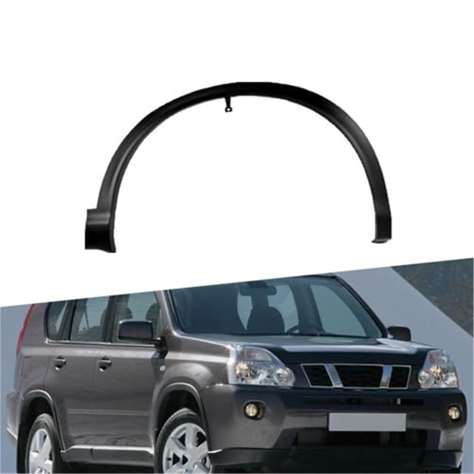 Jodriva Autoverbreiterungen Schwarz Kotflügel Rad Augenbrauenverkleidung Zubehör, for Nissan, X-Trail T31 2008 2009 2010 2011 2012 2013 Kotflügelverbreiterung(Rear Left) von Jodriva