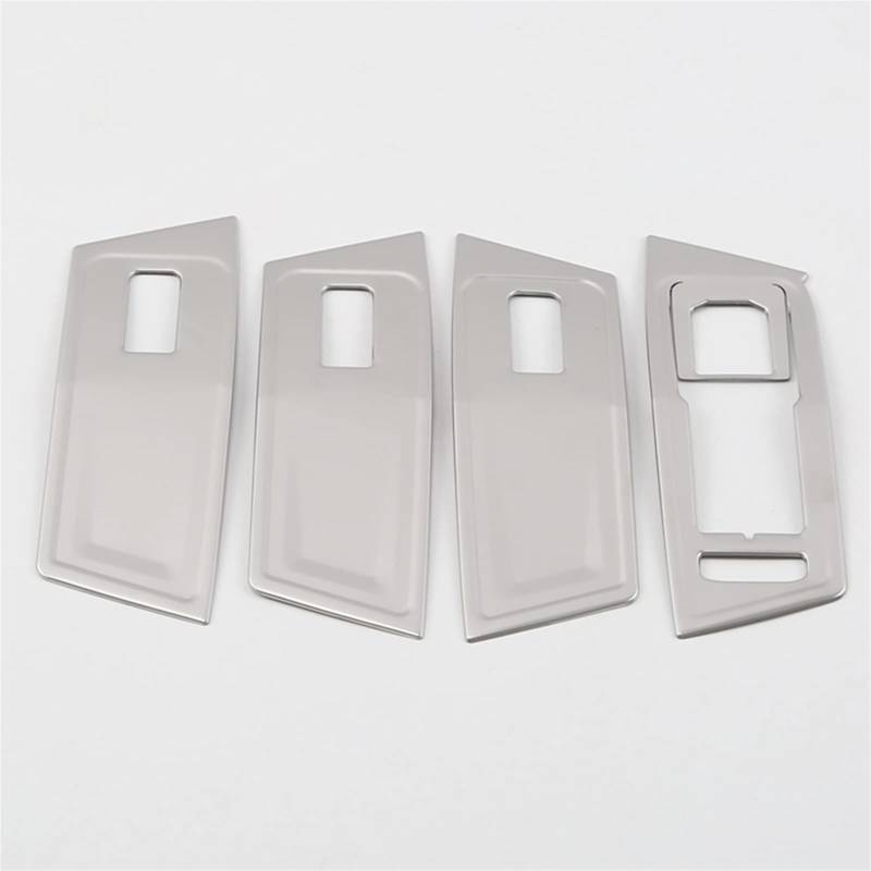 Jodriva Chrom-Fensterheber-Knopf-Zierblende, for T-ROC, T ROC 2018-2020 Carbon Look Aufkleber Rahmen Zubehör Zierleiste für Autofensterschalter(Stainless Steel SL) von Jodriva
