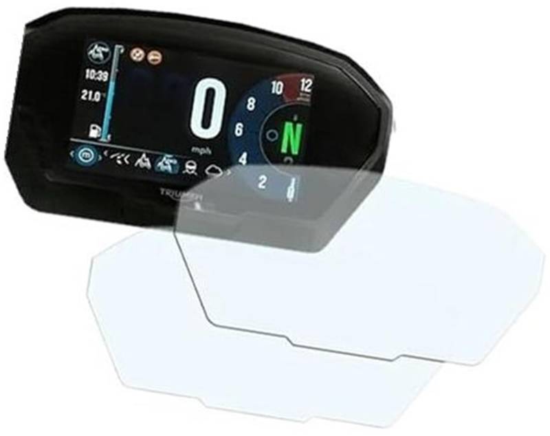 Jodriva Displayschutzfolie, for Street Triple R/RS, Speed ​​Triple S/RS 2018–2023, Motorrad-Cluster-Kratz-Displayschutzfolie Displayschutzfolie für das Armaturenbrett von Motorrad(Black 1 Set) von Jodriva