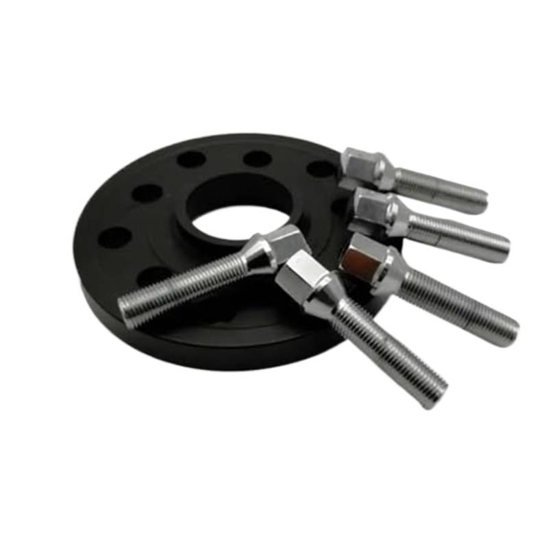 Jodriva Distanzstücke, Spurverbreiterungen 5x112 Hubcentric 66.6 Autozubehör 20mm Aluminium-Radadapteranzug, for, Auto-Separadores-Shims-Platte Spurverbreiterungen für Autos(Black 12mm) von Jodriva