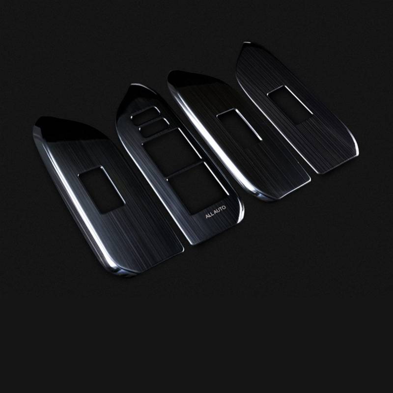 Jodriva Edelstahlzubehör Autofensterheberschalter-Abdeckungsplatten Zieraufkleber, for Toyota, for Land Cruiser, Prado 150 2010-2019 Zierleiste für Autofensterschalter(Black Titanium Wire) von Jodriva