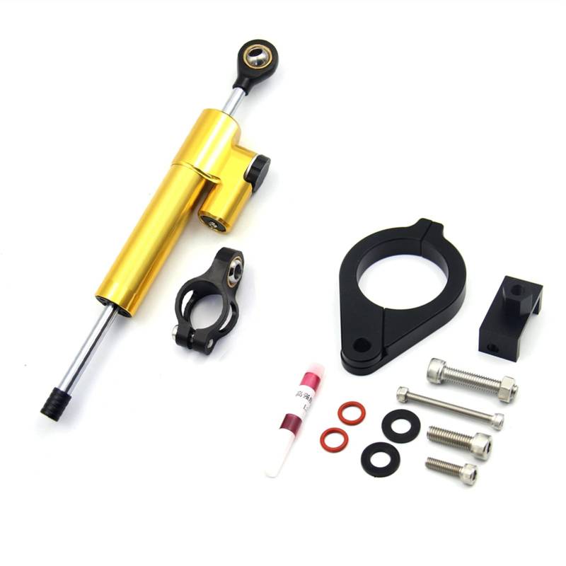 Jodriva Einstellbare Motorräder Lenkung Stabilisieren Dämpfer Halterung Mount Kit, for, F800GS/ADV F800 GS F 800 GS ADV(Gold-A) von Jodriva