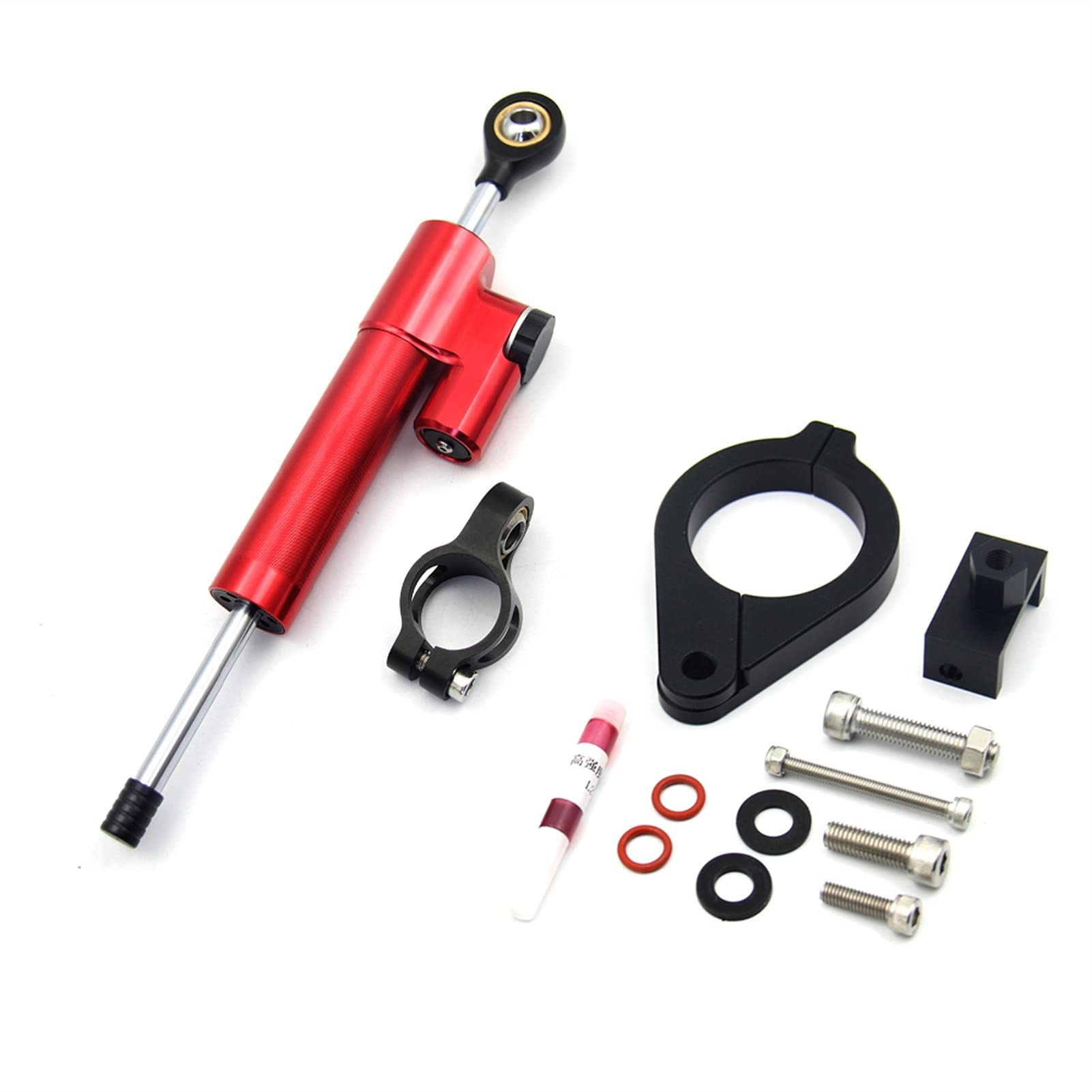 Jodriva Einstellbare Motorräder Lenkung Stabilisieren Dämpfer Halterung Mount Kit, for, F800GS/ADV F800 GS F 800 GS ADV(Red-A) von Jodriva