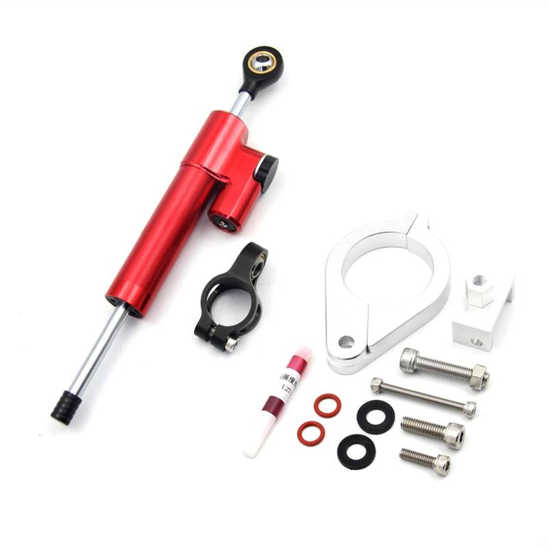 Jodriva Einstellbare Motorräder Lenkung Stabilisieren Dämpfer Halterung Mount Kit, for, F800GS/ADV F800 GS F 800 GS ADV(Red-B) von Jodriva