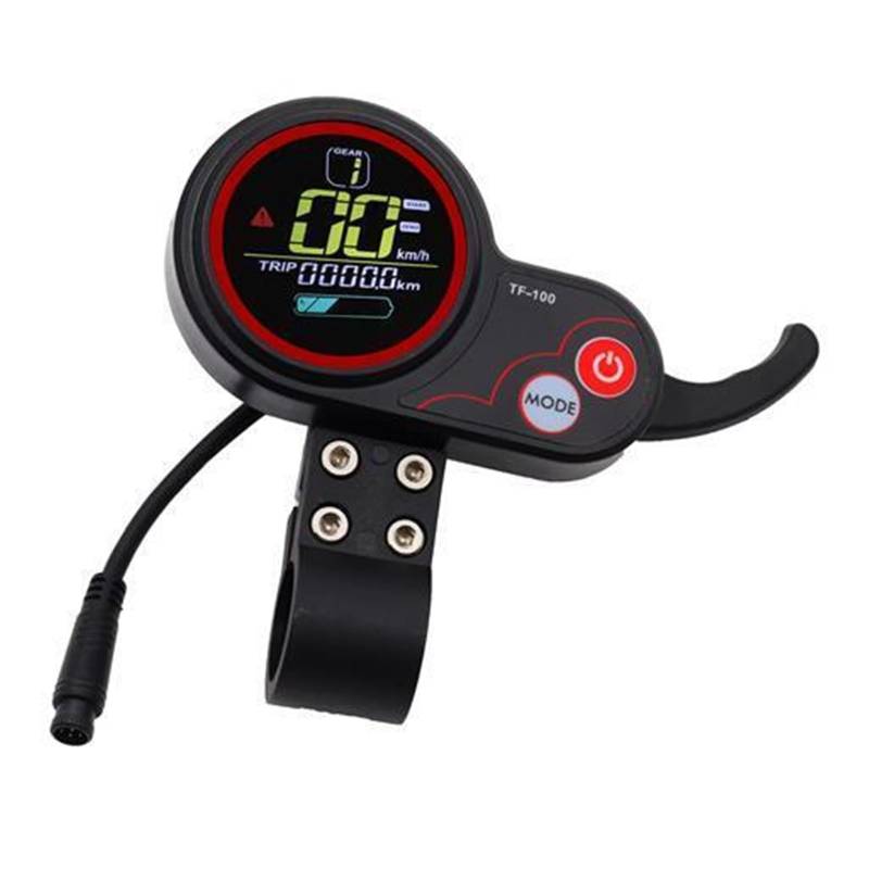 Jodriva Elektrische Roller Drossel Schalter TF-500 LCD Display 36V 48V Bürstenlosen Controller, for Kugoo, for M4 Pro TF-100 LCD Instrument Display für Elektroroller(TF-100) von Jodriva