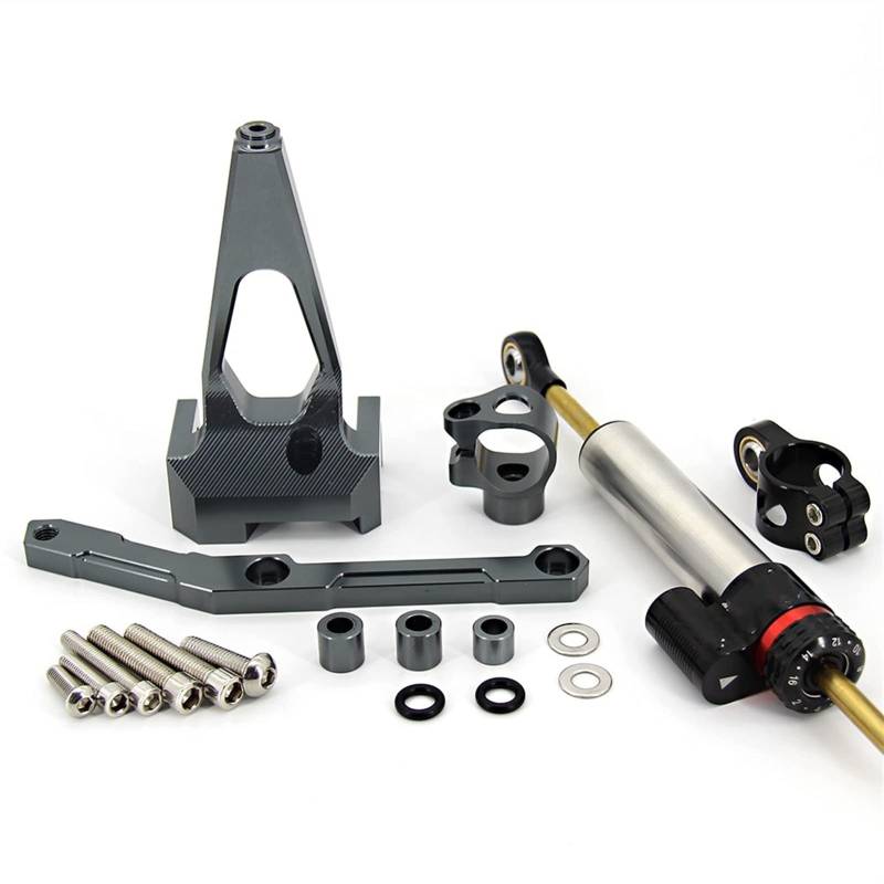 Jodriva Halterung for Motorrad-Lenkungsstabilisierungsdämpfer, for Yamaha, MT-09 MT09 FZ09 FZ-09 2013-2019(Titanium Set) von Jodriva