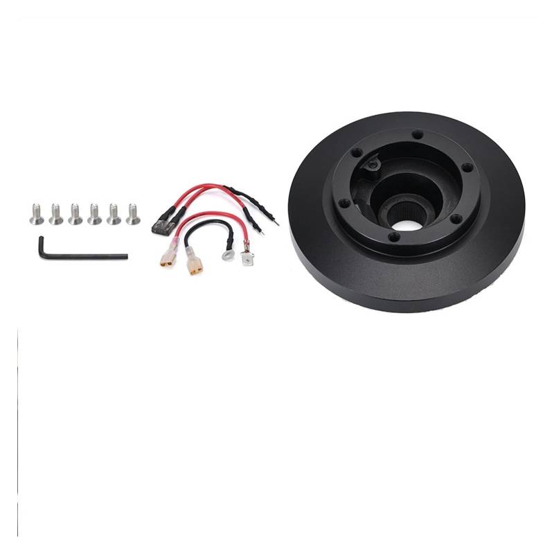 Jodriva Lenkrad-Kurznaben-Adapter-Kit, schwarzes Aluminium-Schnellspann-Naben-Adapter-Kit, for, E36 318 325 328 840 850 E39 M3 Z3 Auto-Lenkradnabe von Jodriva