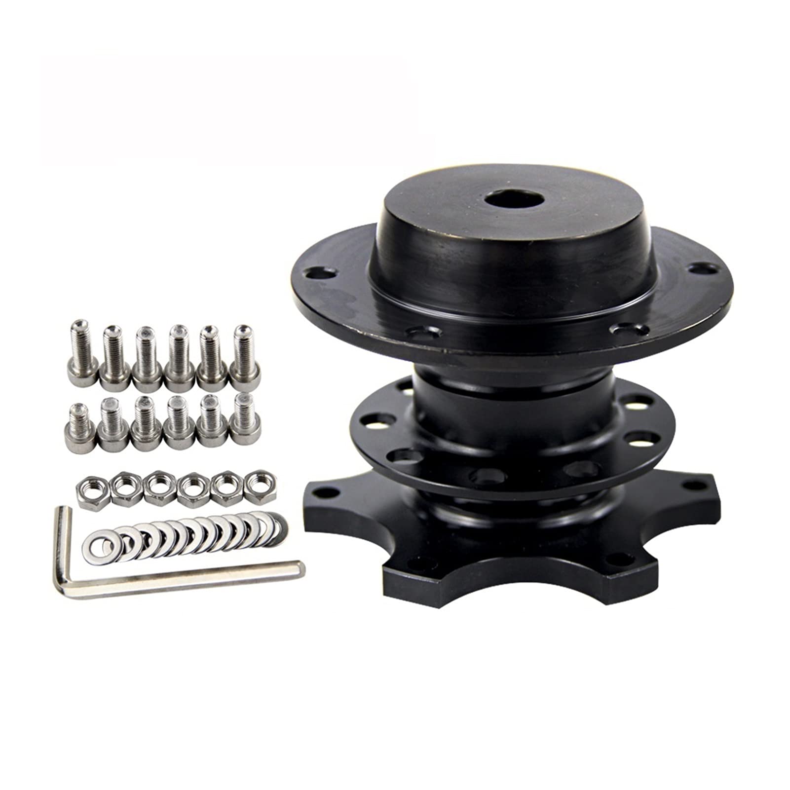 Jodriva Lenkrad-Schnellspanner, Snap-Off-Nabenadapter, Lenkradnaben-Boss-Kit Auto-Lenkradnabe(Black) von Jodriva