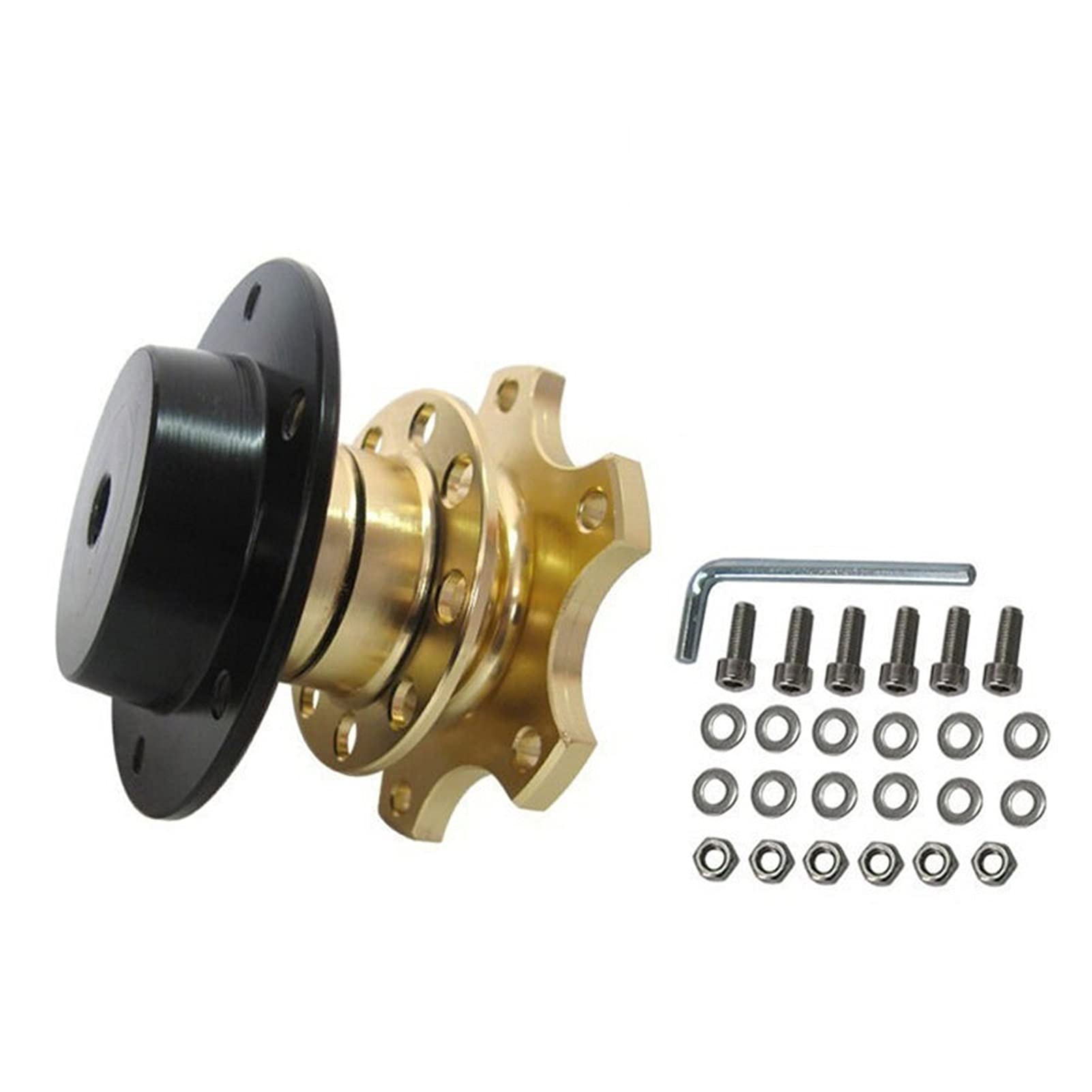 Jodriva Lenkrad Snap Off Schnellspanner Nabenadapter Boss Kit Universal, for, E34 EP-CA0011 Auto-Lenkradnabe(Gold) von Jodriva