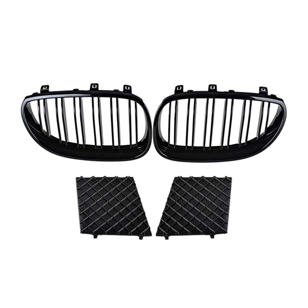 Jodriva Linker und rechter Kühlergrill Dual Line + untere Stoßstangengrillabdeckung, for, for E60 E61 5er M Sport 2003–2010, Schwarz Auto-Kühlergrill Jodriva Linker und rechter Kühlergrill Dual Line + untere Stoßstangengrillabdeckung, for, for E60 E61 5er M Sport 2003–2010, Schwarz Auto-Kühlergrill von Jodriva
