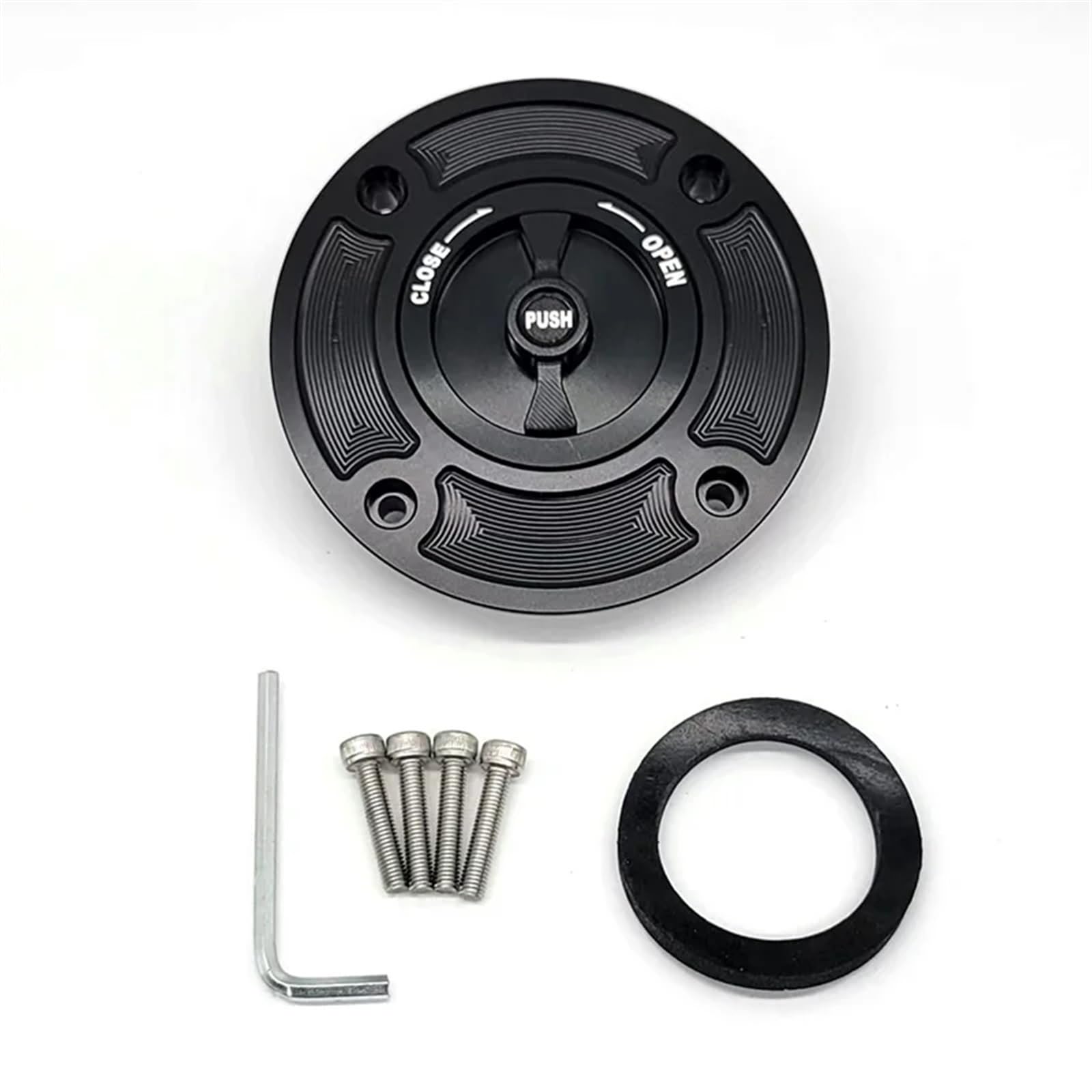 Jodriva Motorrad CNC Tankdeckel Abdeckung, for GSXR600 GSXR750 GSXR1000 GSXR1300, for Hayabusa, TL1000S TL1000R GS500(Black and Black) von Jodriva