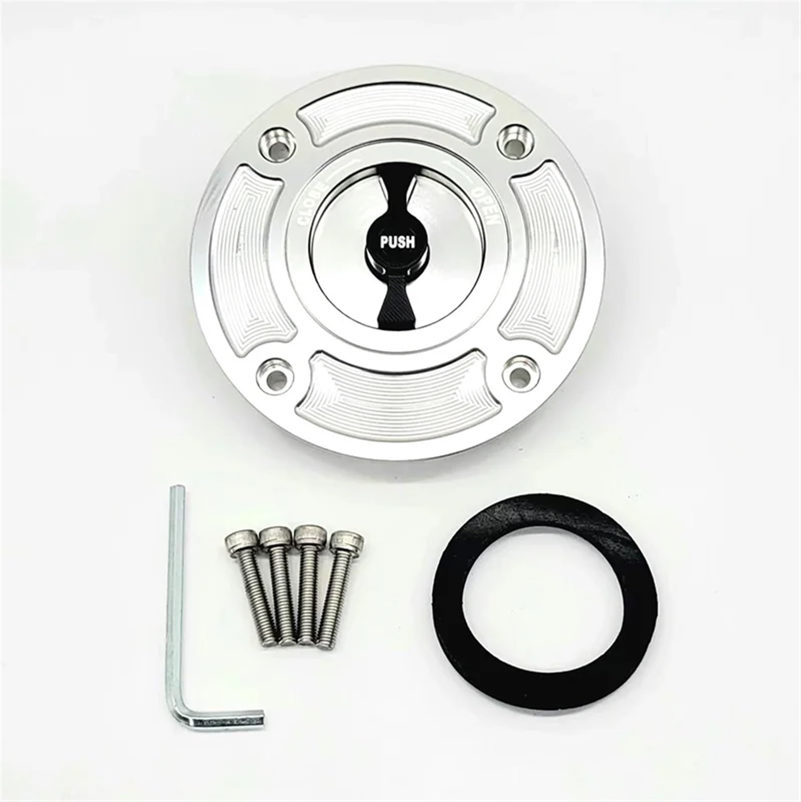 Jodriva Motorrad CNC Tankdeckel Abdeckung, for GSXR600 GSXR750 GSXR1000 GSXR1300, for Hayabusa, TL1000S TL1000R GS500(Sliver and Black) von Jodriva