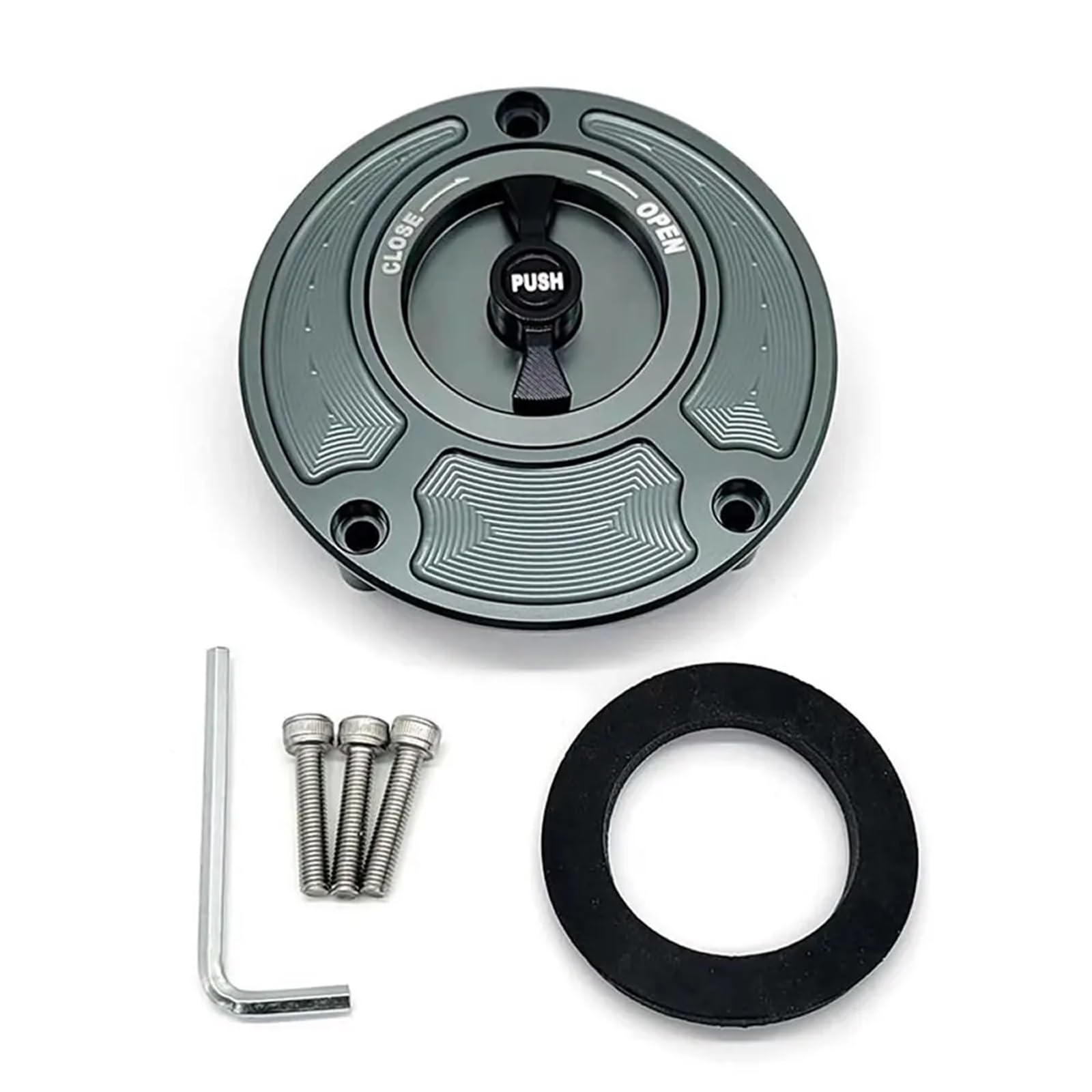 Jodriva Motorrad CNC Tankdeckel Abdeckung, for Yamaha, YZF R25 R3 2014-2018 YZF R125 2012 R15 2013-2014 R1 R6/R6S(Gray and Black) von Jodriva