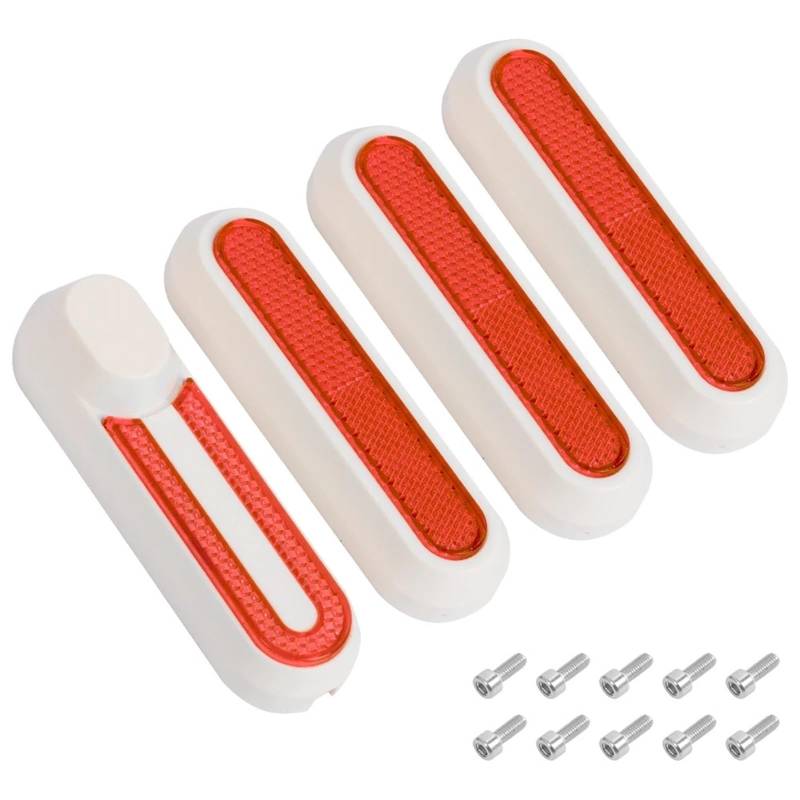 Jodriva Neue Radabdeckung, Radkappe, Schutzschalen, reflektierende Aufkleber for Elektroroller, for Xiaomi, Mi 1S Pro 2 M365 Scooter-Zubehör Seitenabdeckungen für Elektroroller(White Red) von Jodriva