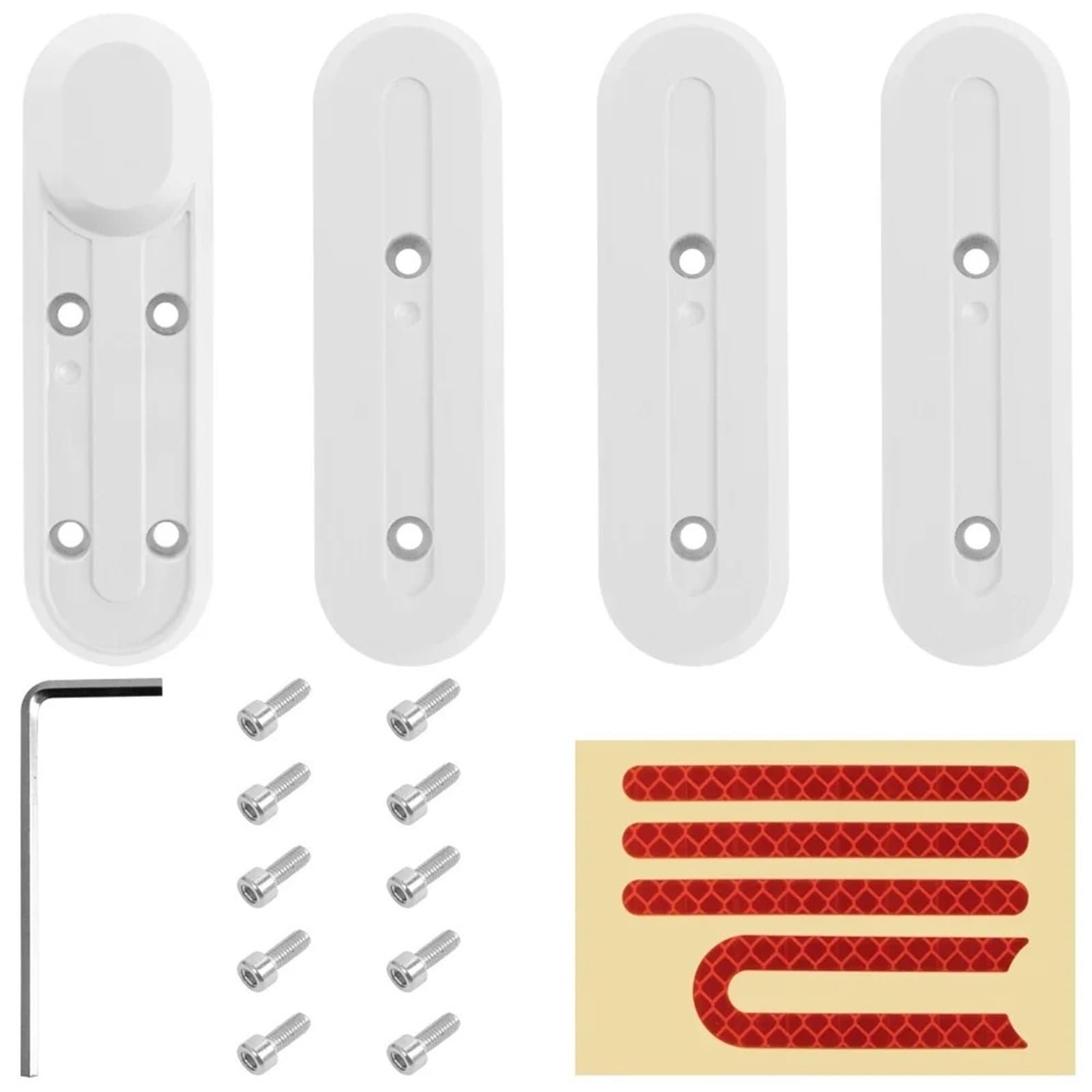 Jodriva Radkappen-Schutzaufkleber, for Xiaomi, Elektroroller Pro 1S M365, reflektierende Sicherheitsteile for Radnabenkappen vorne und hinten Seitenabdeckungen für Elektroroller(White) von Jodriva