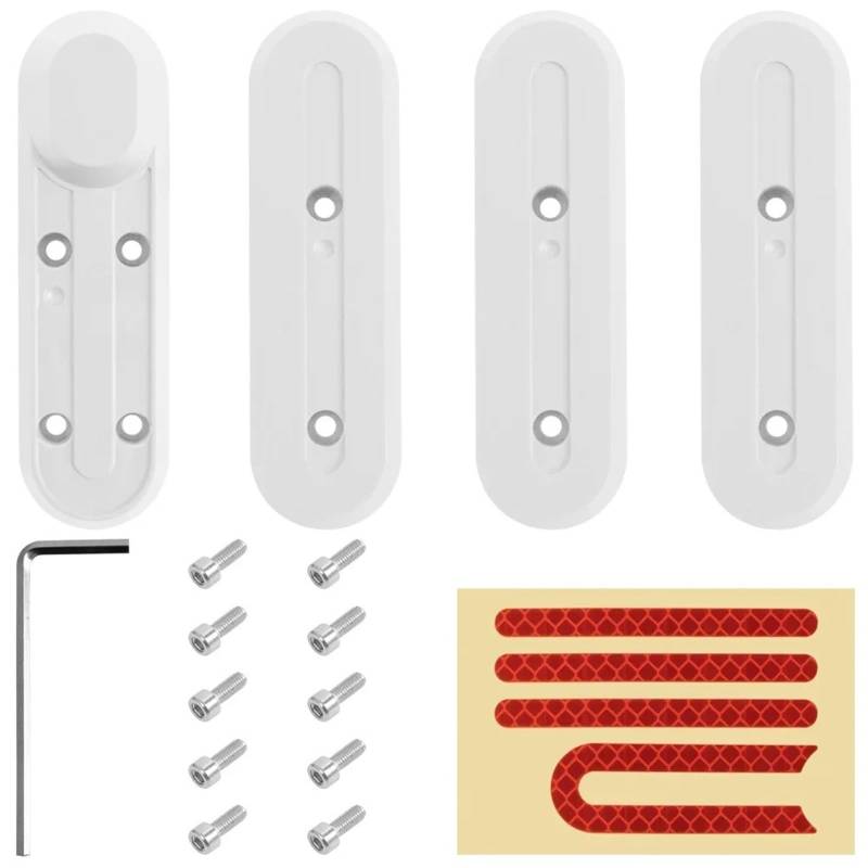 Jodriva Radkappen-Schutzaufkleber, for Xiaomi, Elektroroller Pro 1S M365, reflektierende Sicherheitsteile for Radnabenkappen vorne und hinten Seitenabdeckungen für Elektroroller(White) von Jodriva