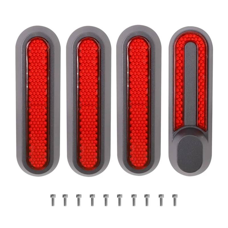Jodriva Radkappen-Schutzschale, reflektierend, for Xiaomi, M365 Pro 2 1S Elektroroller, vordere und hintere Radkappe, Sicherheits-Nachtreflektor-Aufkleber Seitenabdeckungen für Elektroroller(Red sets) von Jodriva