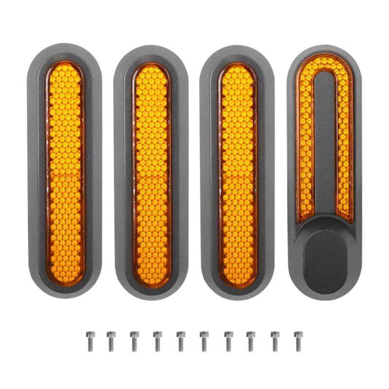 Jodriva Radkappen-Schutzschale, reflektierend, for Xiaomi, M365 Pro 2 1S Elektroroller, vordere und hintere Radkappe, Sicherheits-Nachtreflektor-Aufkleber Seitenabdeckungen für Elektroroller(Yellow se von Jodriva