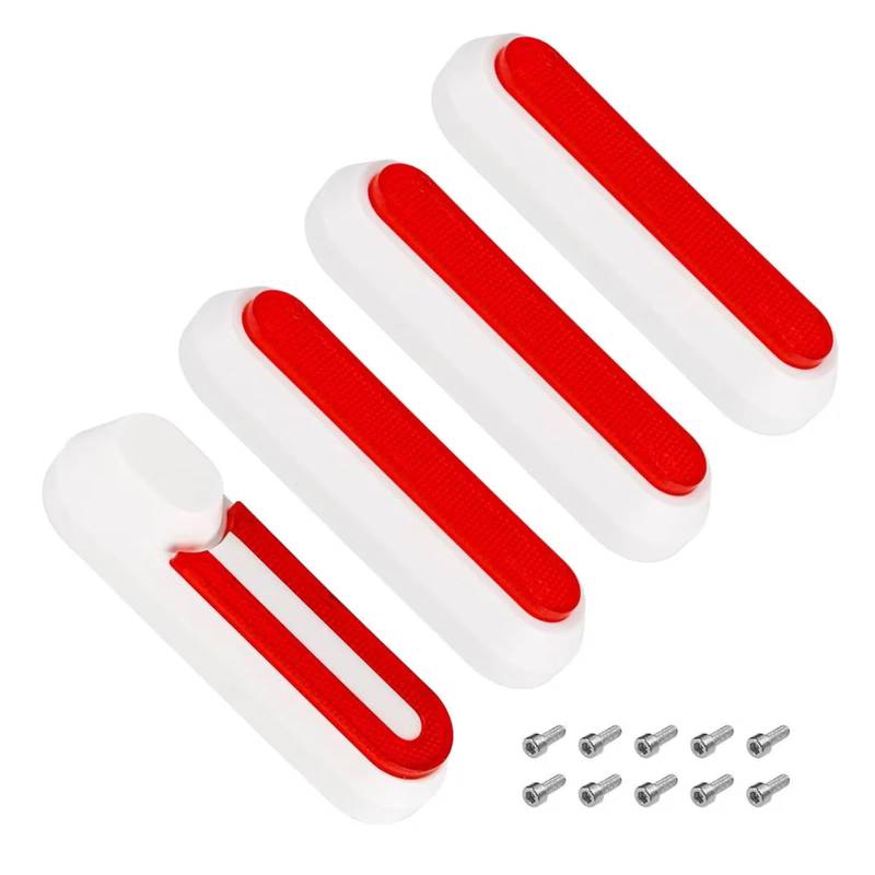 Jodriva Schutzabdeckung for Vorderradgabel und Hinterrad, for Xiaomi, 1S Pro 2 MI3 Elektroroller-Radkappe, reflektierender Schutz, weiße, rote und blaue Schalen Seitenabdeckungen für Elektroroller(Whi von Jodriva