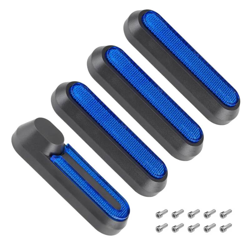 Jodriva Schutzabdeckung for Vorderradgabel und Hinterrad, for Xiaomi, 1S Pro 2 MI3 Elektroroller-Radkappe, reflektierender Schutz, weiße, rote und blaue Schalen Seitenabdeckungen für Elektroroller(Bla von Jodriva