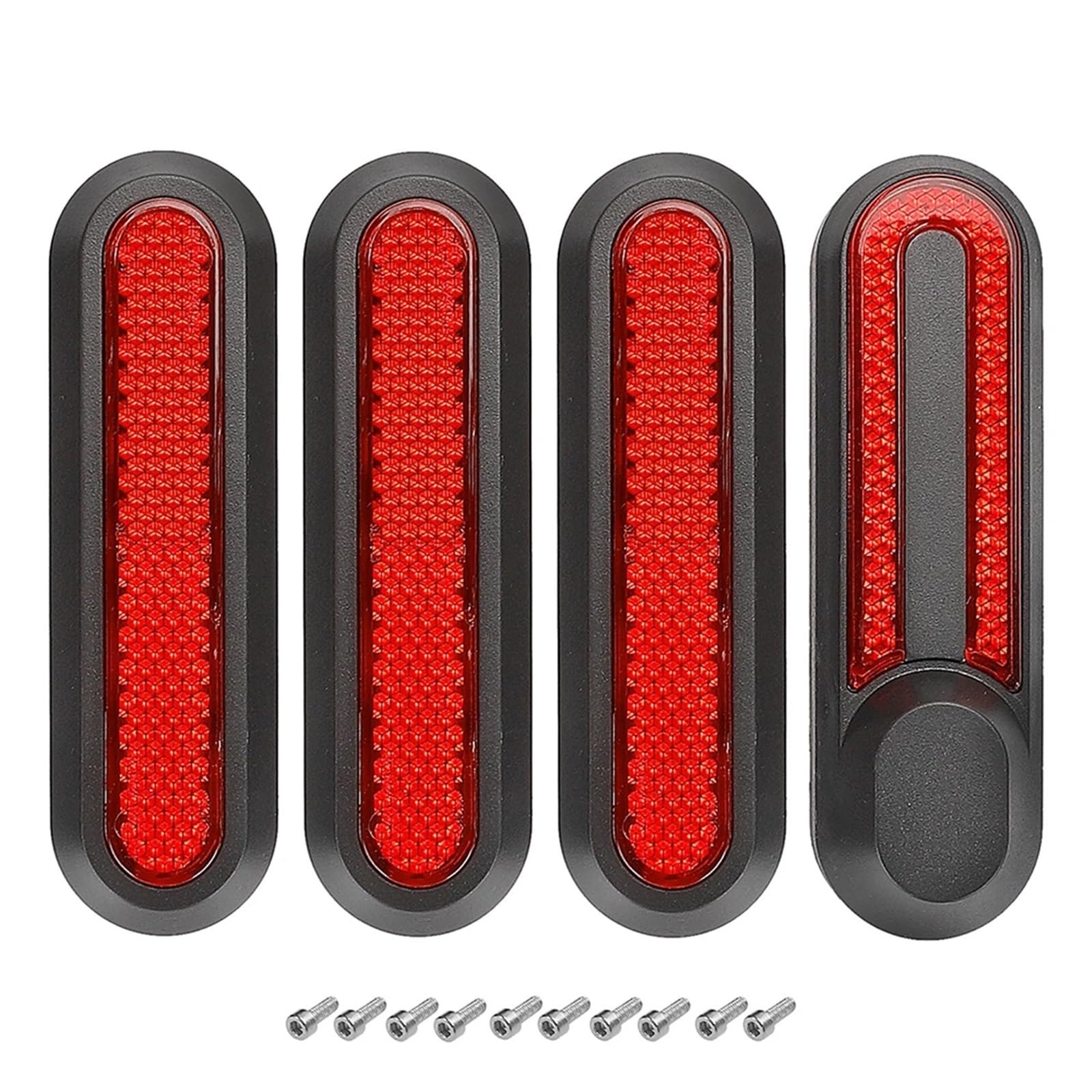 Jodriva Schutzhüllen Reflektierende Aufkleber, for Xiaomi, M365 Pro 1S Pro2 Elektroroller Radabdeckung Radkappe Vorne Hinten Rohr Nacht Seitenabdeckungen für Elektroroller(Red kit) von Jodriva