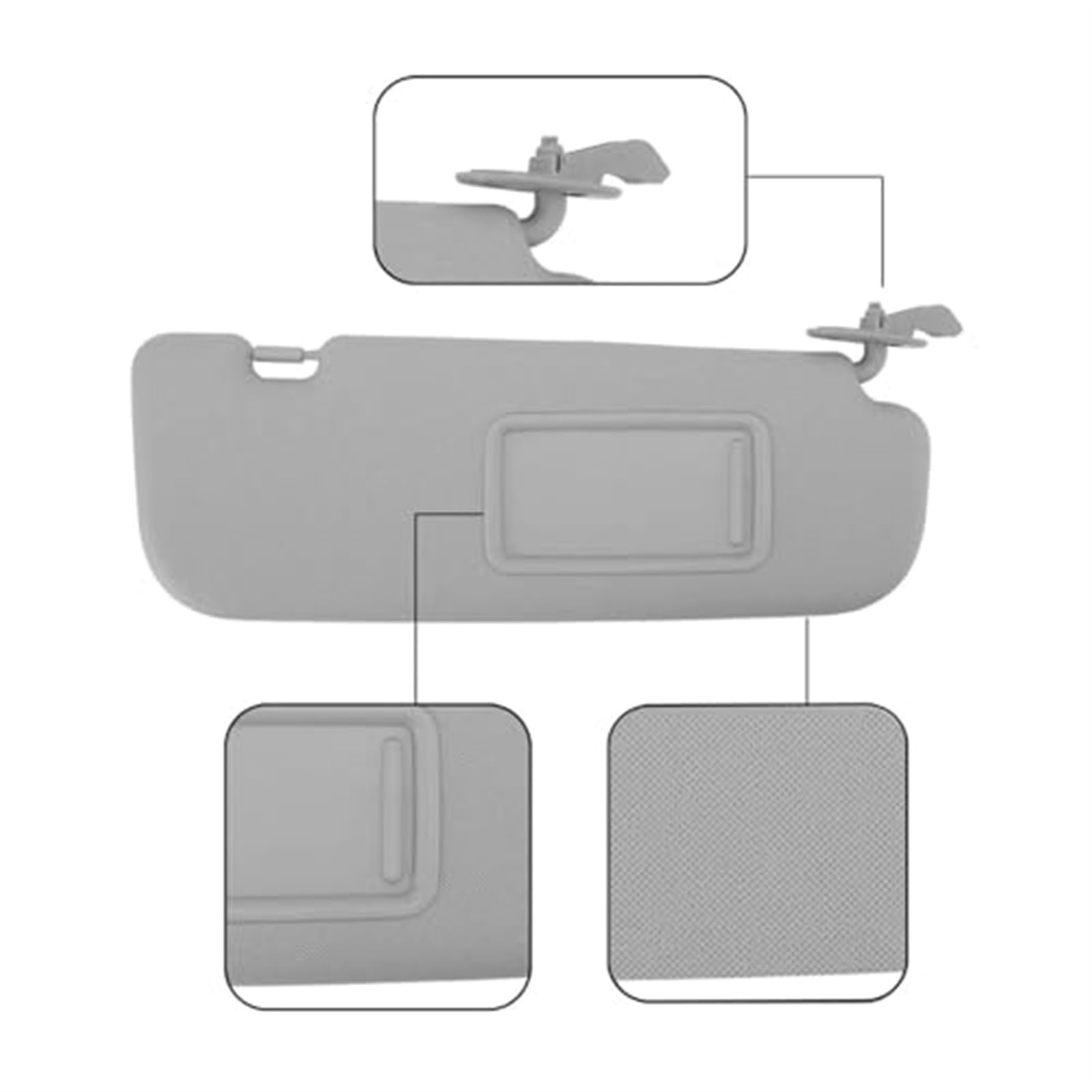 Jodriva Sonnenblende, Beifahrerseite, Sonnenblende mit Make-up-Spiegel, Grauer Ersatz, for Hyundai, for Elantra, 2011–2015 Auto-Sonnenblendenbrett Jodriva Sonnenblende, Beifahrerseite, Sonnenblende mit Make-up-Spiegel, Grauer Ersatz, for Hyundai, for Elantra, 2011–2015 Auto-Sonnenblendenbrett von Jodriva