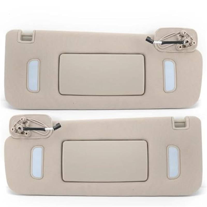 Jodriva Sonnenblende Schatten Spiegel Beige ABS Sonnenblende Auto Sonnenschutz Schatten, for Chevy, for Avalanche, for Silverado, for Suburban, for Tahoe 2007-2014 Auto-Sonnenblendenbrett(Beige 2Pc) von Jodriva