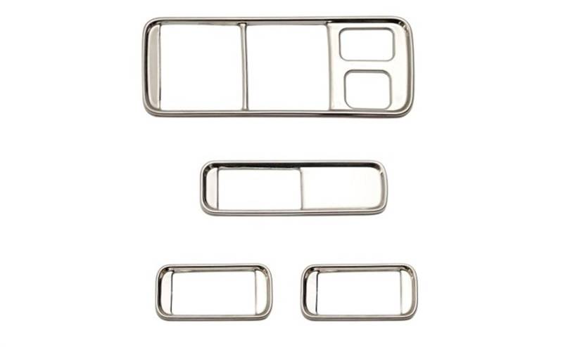 Jodriva Tür Armlehne Fenster Schalter Tasten Abdeckung C1355 CRV CR-V 3rd 2007 2008 2009 2010 2011 Edelstahl Innen Zierleiste für Autofensterschalter(Silver) von Jodriva