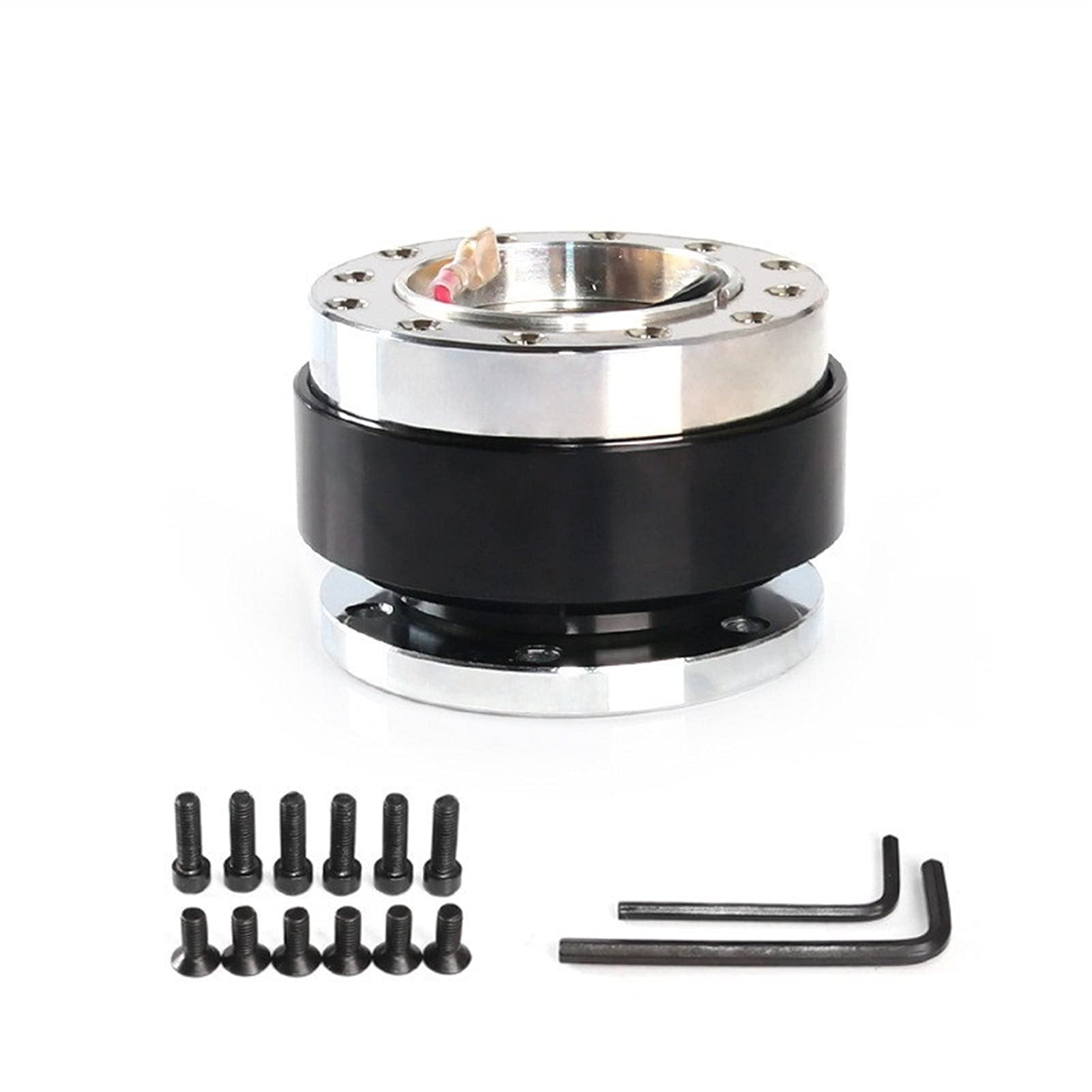 Jodriva Universal Aluminium Racing Lenkrad Snap Off Quick Release Hub Adapter Boss Kit Auto Sport Lenkrad Auto-Lenkradnabe(Black) von Jodriva