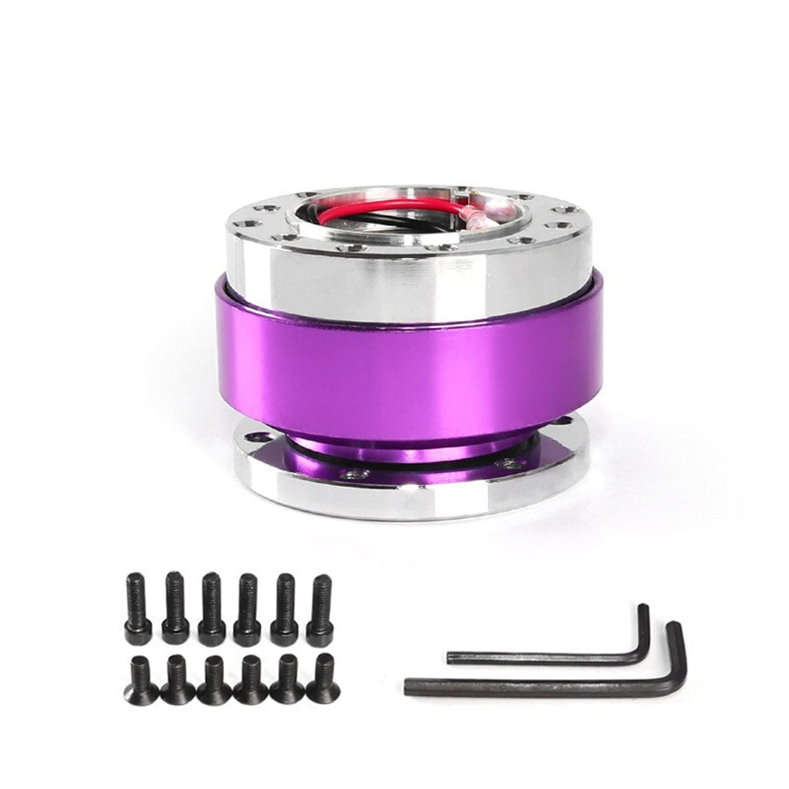 Jodriva Universal Aluminium Racing Lenkrad Snap Off Quick Release Hub Adapter Boss Kit Auto Sport Lenkrad Auto-Lenkradnabe(Purple) von Jodriva