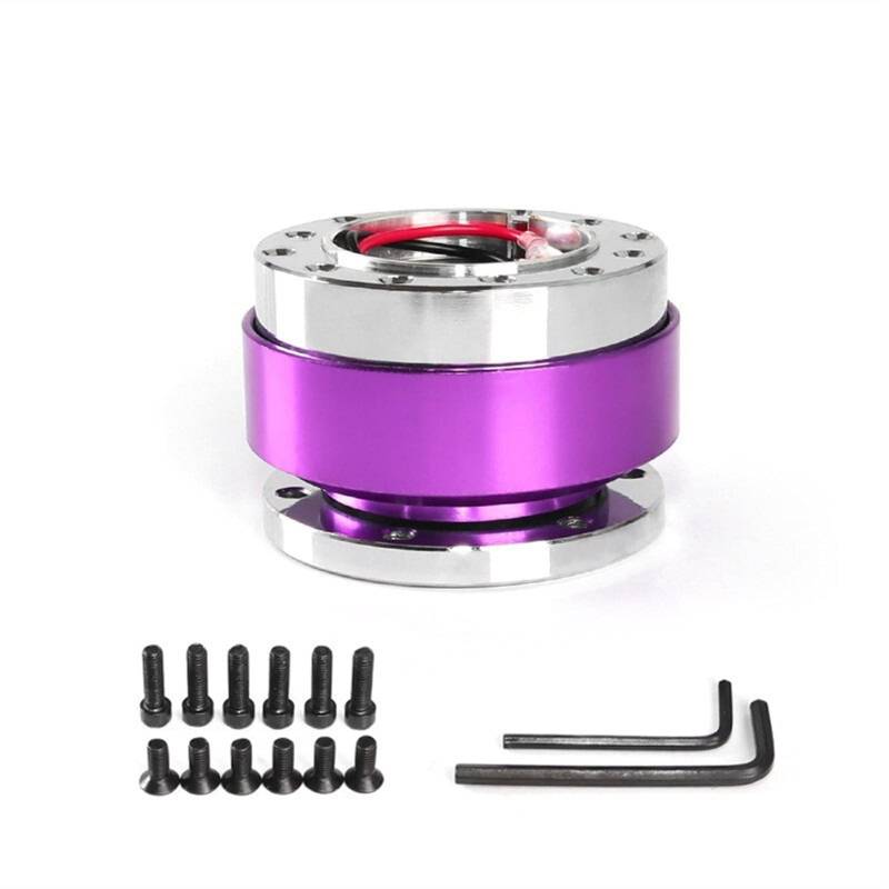 Jodriva Universal Aluminium Racing Lenkrad Snap Off Quick Release Hub Adapter Boss Kit Auto Sport Lenkrad Auto-Lenkradnabe(Purple) von Jodriva