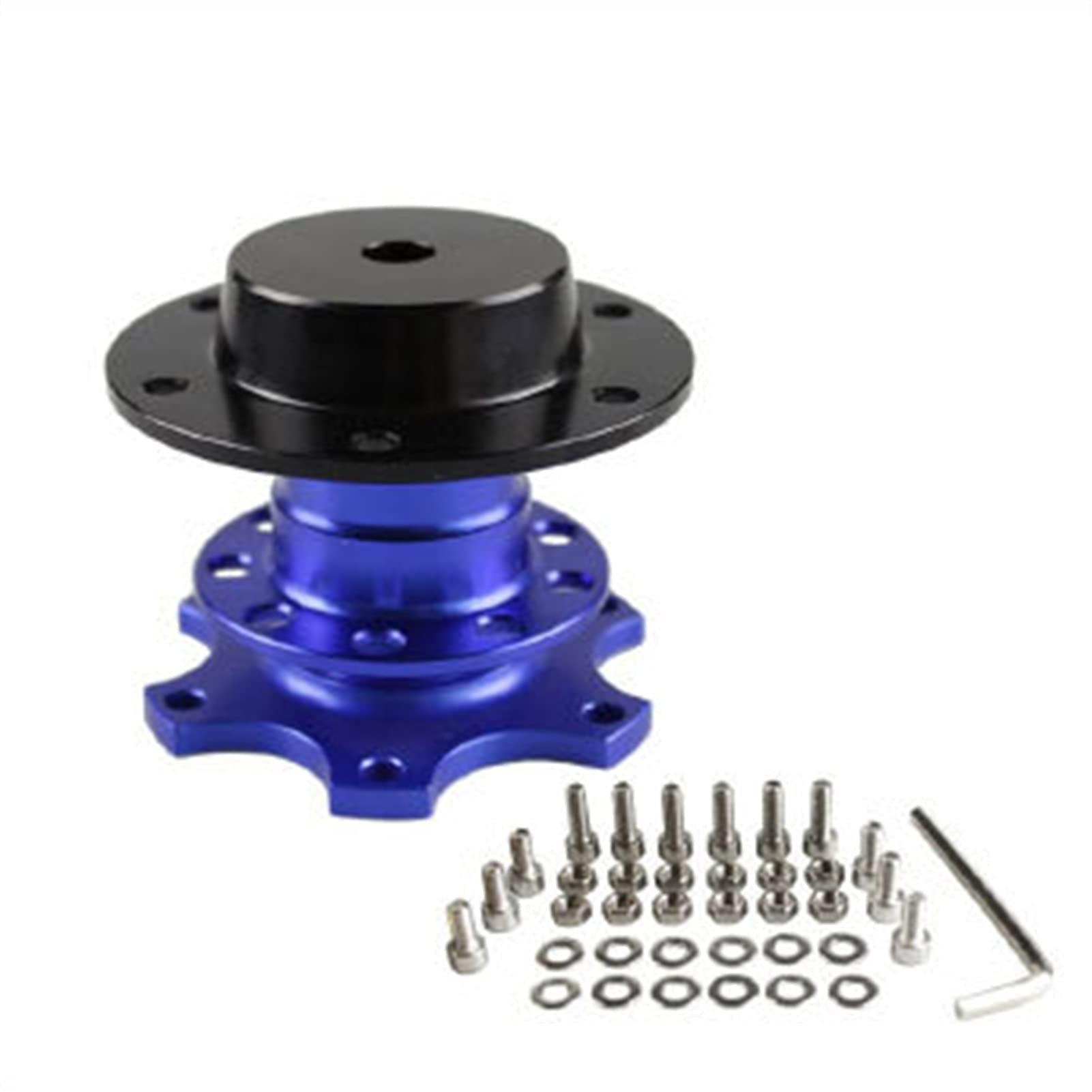 Jodriva Universal Lenkrad Schnellspanner Naben Boss Kit Radnabenadapter 6 Loch Lenkradnabe Auto-Lenkradnabe(Blue) von Jodriva